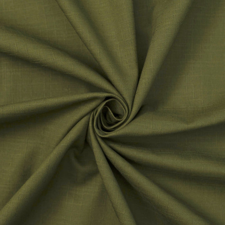 Japanese Dobby Solid Olive cotton fabric with subtle textured weave