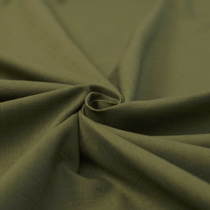 Japanese Dobby Solid Olive cotton fabric with subtle textured weave