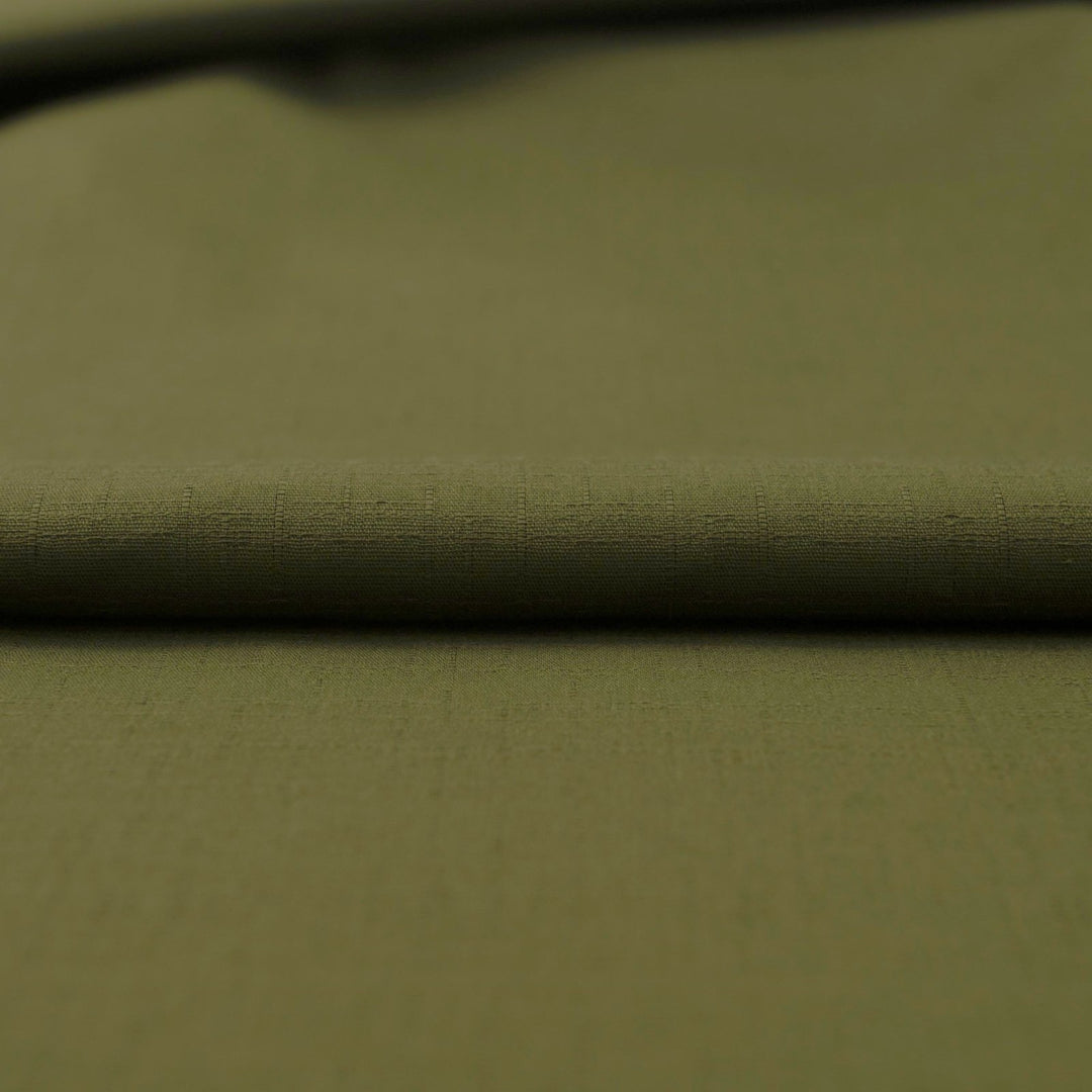 Japanese Dobby Solid Olive cotton fabric with subtle textured weave