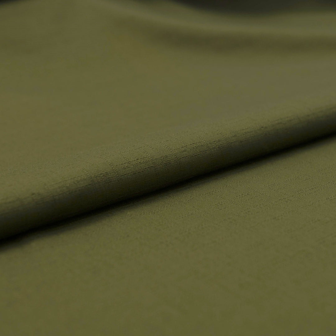 Japanese Dobby Solid Olive cotton fabric with subtle textured weave
