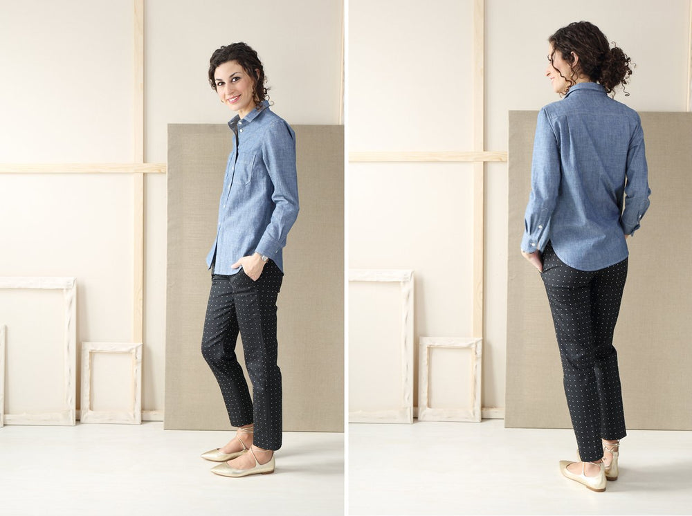Liesl + Co Classic Shirt sewing pattern with professional details and cup size options