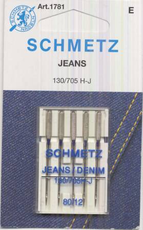 Schmetz Denim Jeans Sewing Machine Needles Size 12/80 – 5-Count Pack for Heavy Fabrics