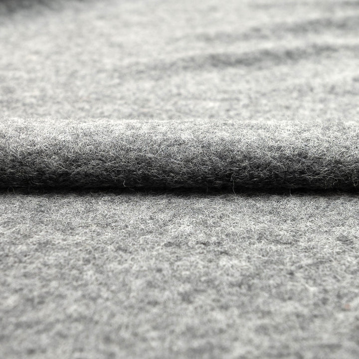 Charcoal Boiled Wool Fabric - Italian-Crafted Wool Blend for Tailored Coats & Jackets