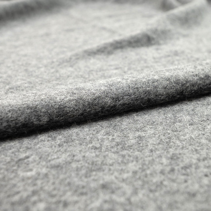 Charcoal Boiled Wool Fabric - Italian-Crafted Wool Blend for Tailored Coats & Jackets