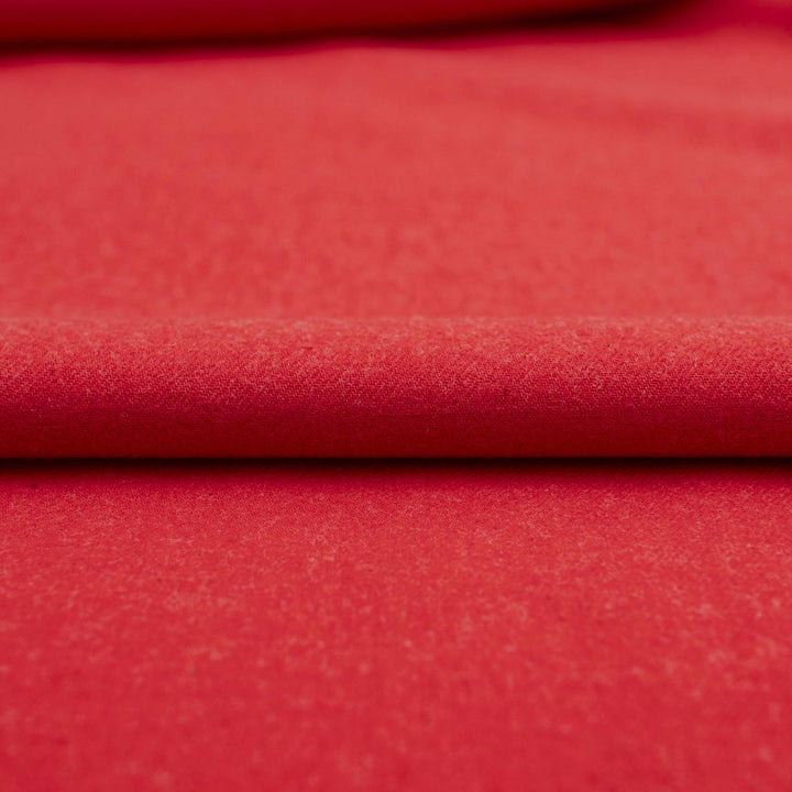 Solid red cotton flannel fabric - wide-width brushed textile for cozy shirts and winter pajamas