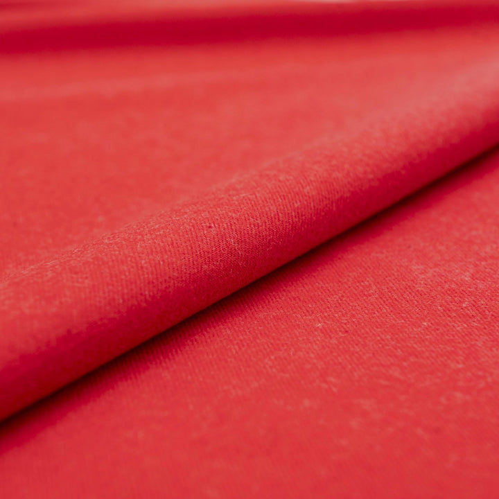 Solid red cotton flannel fabric - wide-width brushed textile for cozy shirts and winter pajamas