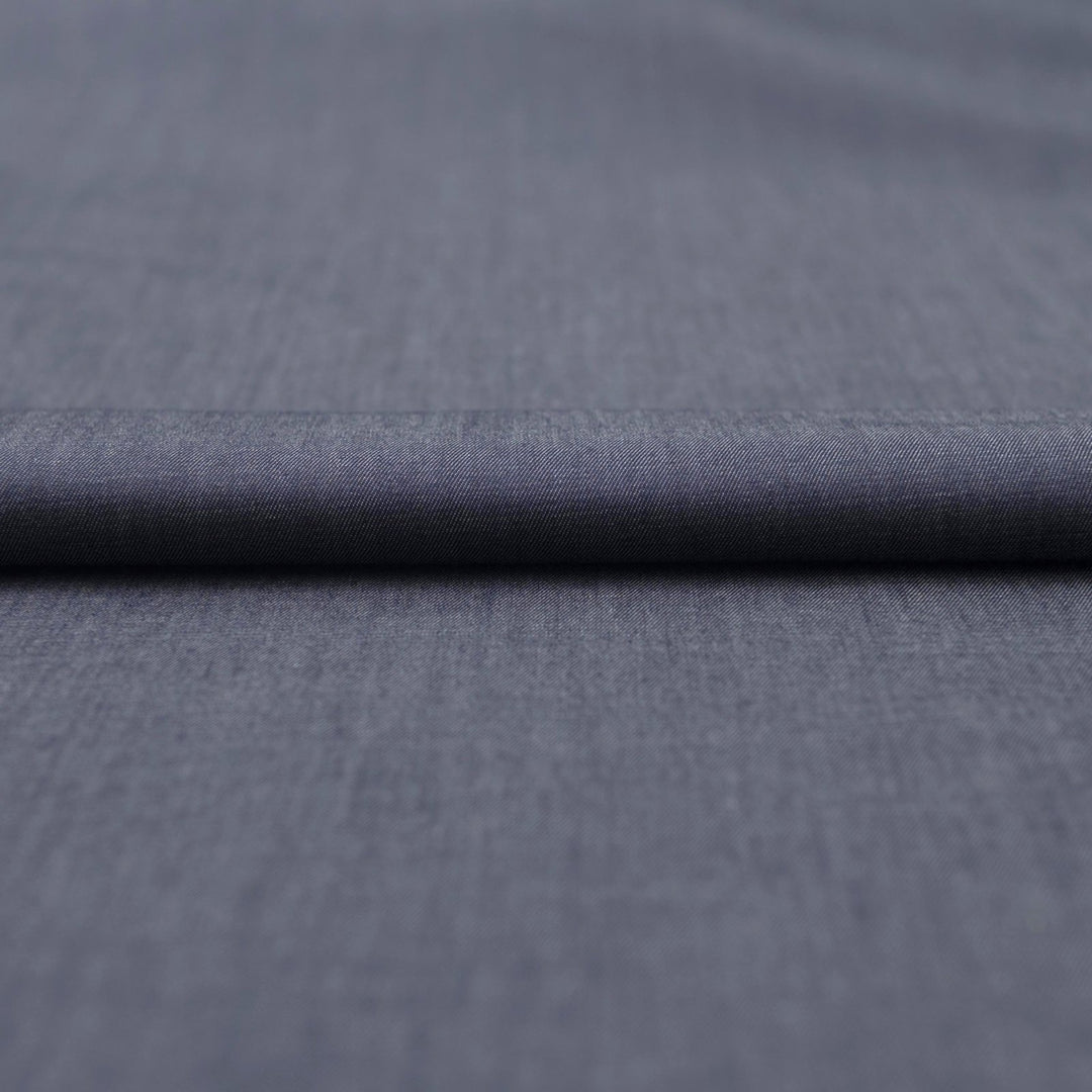Indigo Blue Tencel Chambray Fabric - 58-Inch Wide, Sustainable Deadstock Material for Dresses, Shirts & Lightweight Apparel
