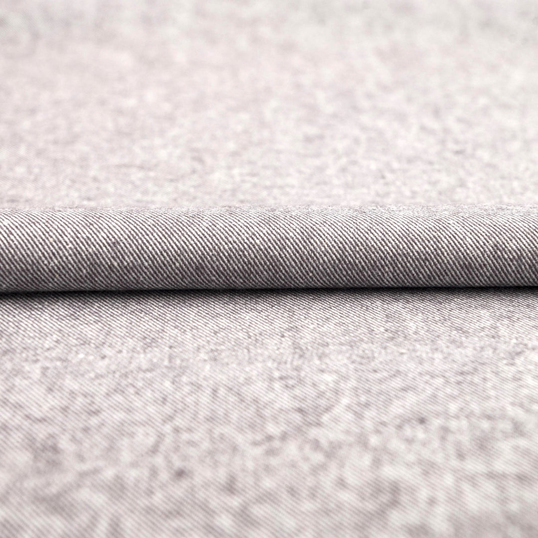 Soft gray 100% cotton flannel fabric - brushed medium-weight textile for cozy shirts and pajamas