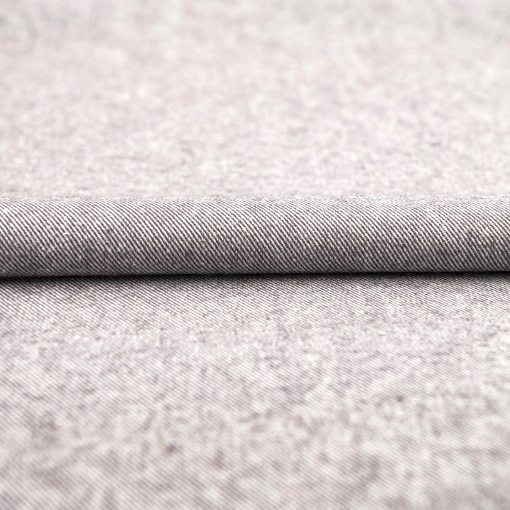 Soft gray 100% cotton flannel fabric - brushed medium-weight textile for cozy shirts and pajamas