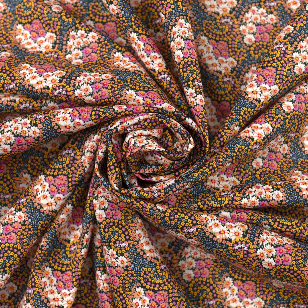 Cotton Lawn Petite Floral – 100% cotton, 57 inches wide, lightweight breathable fabric for sewing sundresses, blouses, skirts, and summer garments