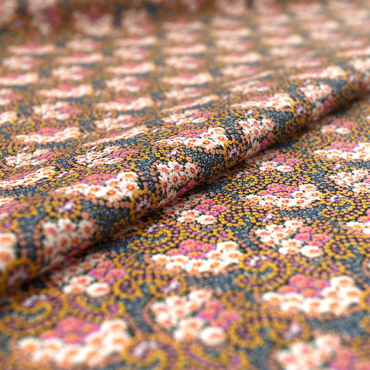 Cotton Lawn Petite Floral – 100% cotton, 57 inches wide, lightweight breathable fabric for sewing sundresses, blouses, skirts, and summer garments
