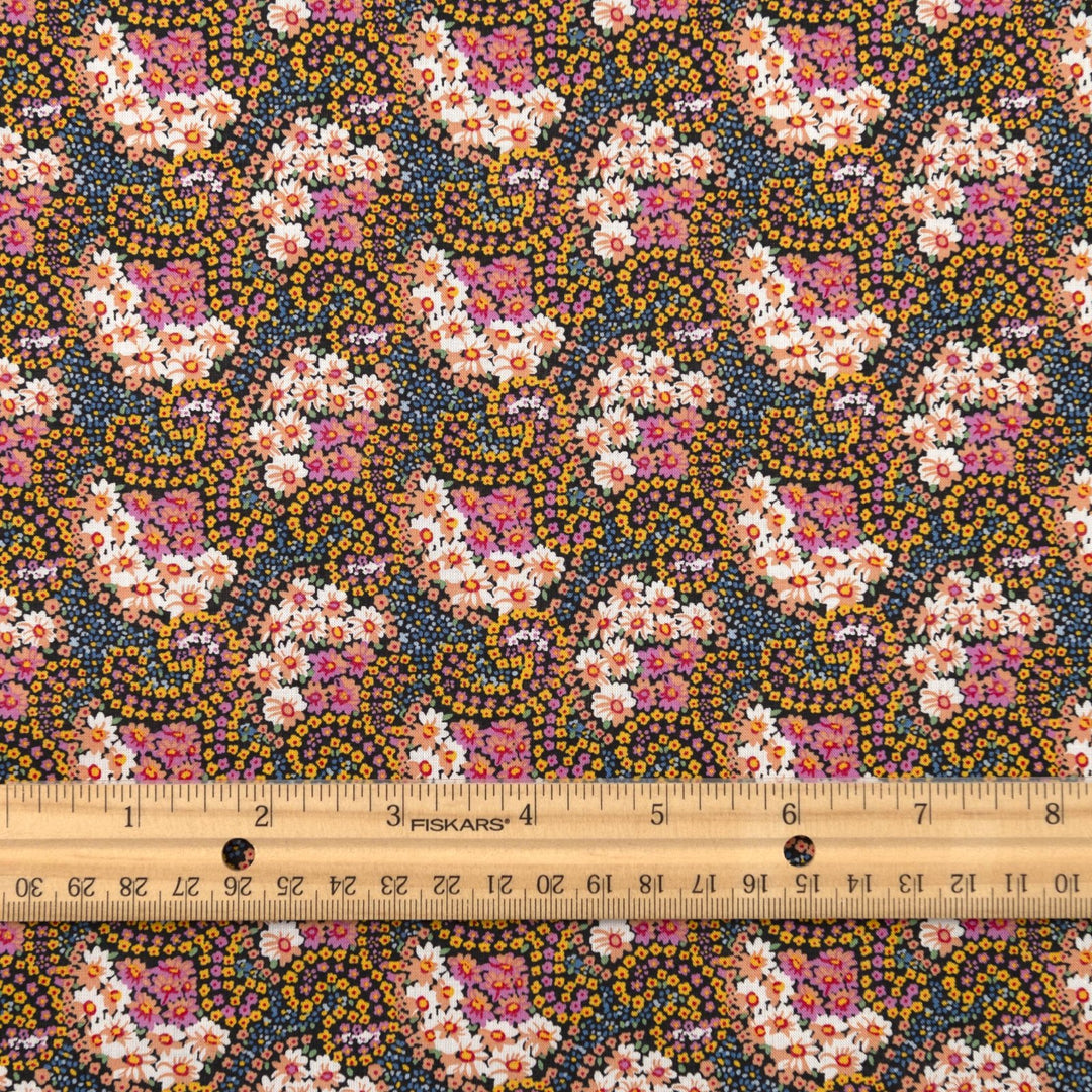 Cotton Lawn Petite Floral – 100% cotton, 57 inches wide, lightweight breathable fabric for sewing sundresses, blouses, skirts, and summer garments