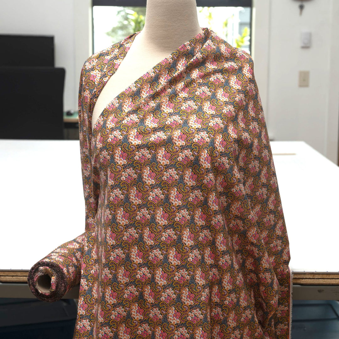 Cotton Lawn Petite Floral – 100% cotton, 57 inches wide, lightweight breathable fabric for sewing sundresses, blouses, skirts, and summer garments