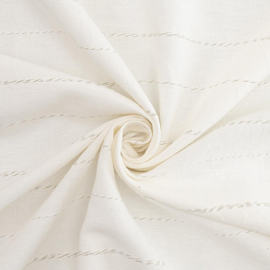 Rayon Woven - "Soft White with Gray Stripe"
