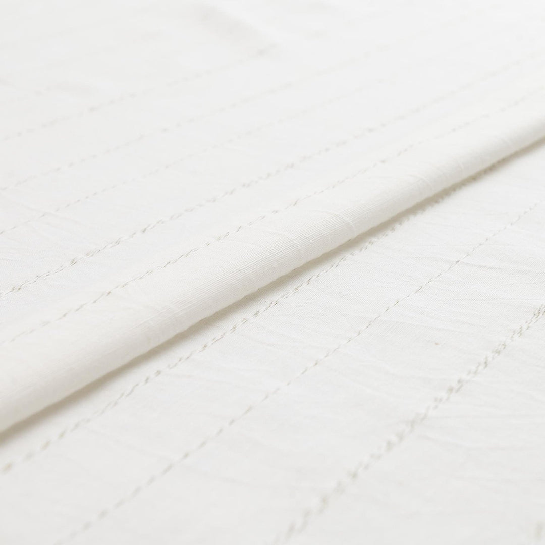 Rayon Woven - "Soft White with Gray Stripe"
