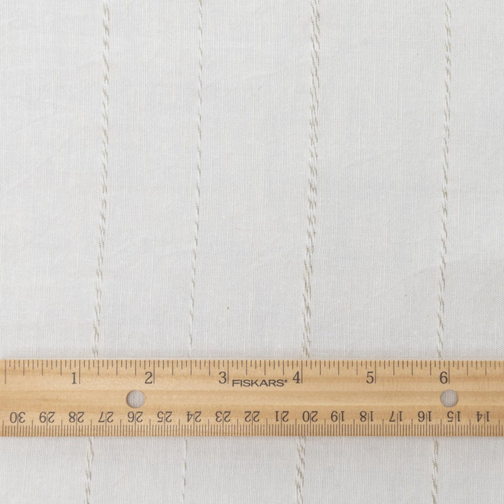 Rayon Woven - "Soft White with Gray Stripe"