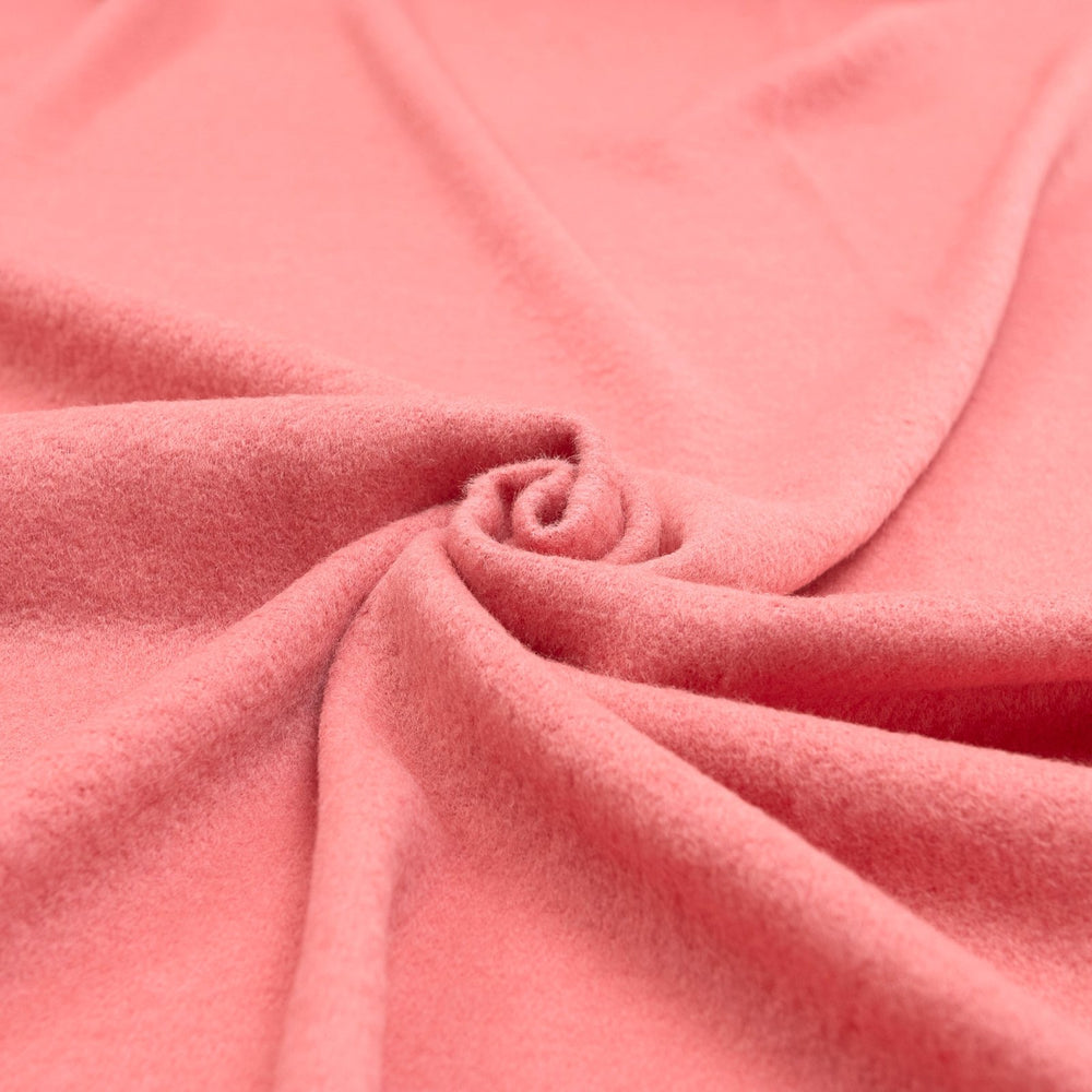 Boiled Wool Fabric in Rose – Italian-Crafted Wool Blend for Elegant Coats & Jackets