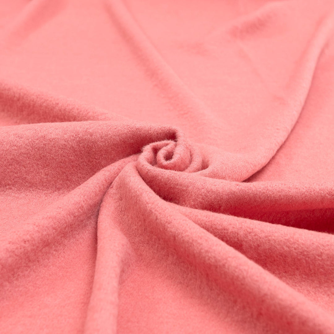Boiled Wool Fabric in Rose – Italian-Crafted Wool Blend for Elegant Coats & Jackets