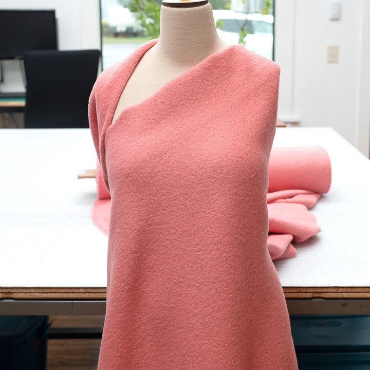 Boiled Wool Fabric in Rose – Italian-Crafted Wool Blend for Elegant Coats & Jackets