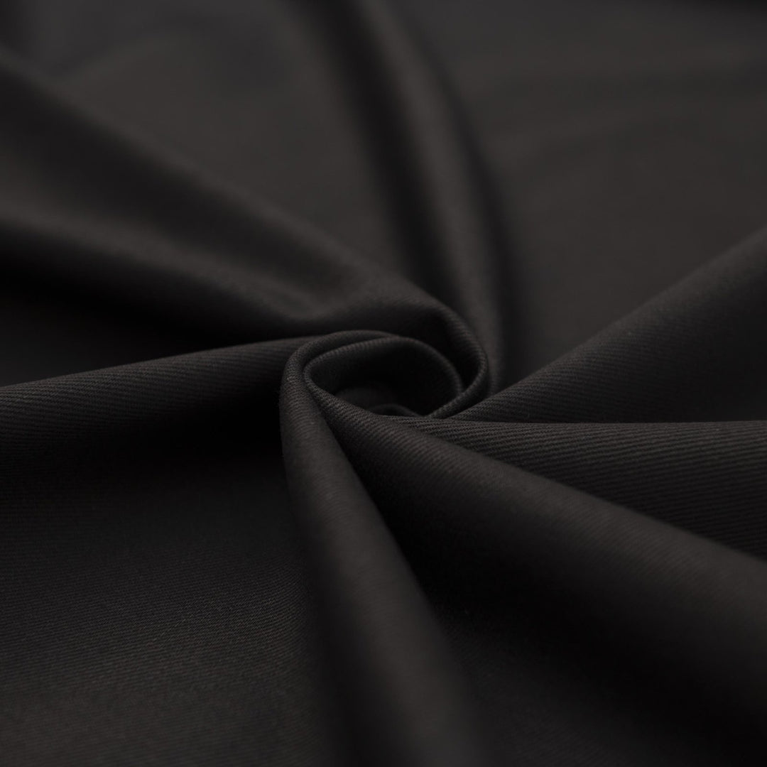 "70-inch wide black denim fabric for durable apparel projects"

