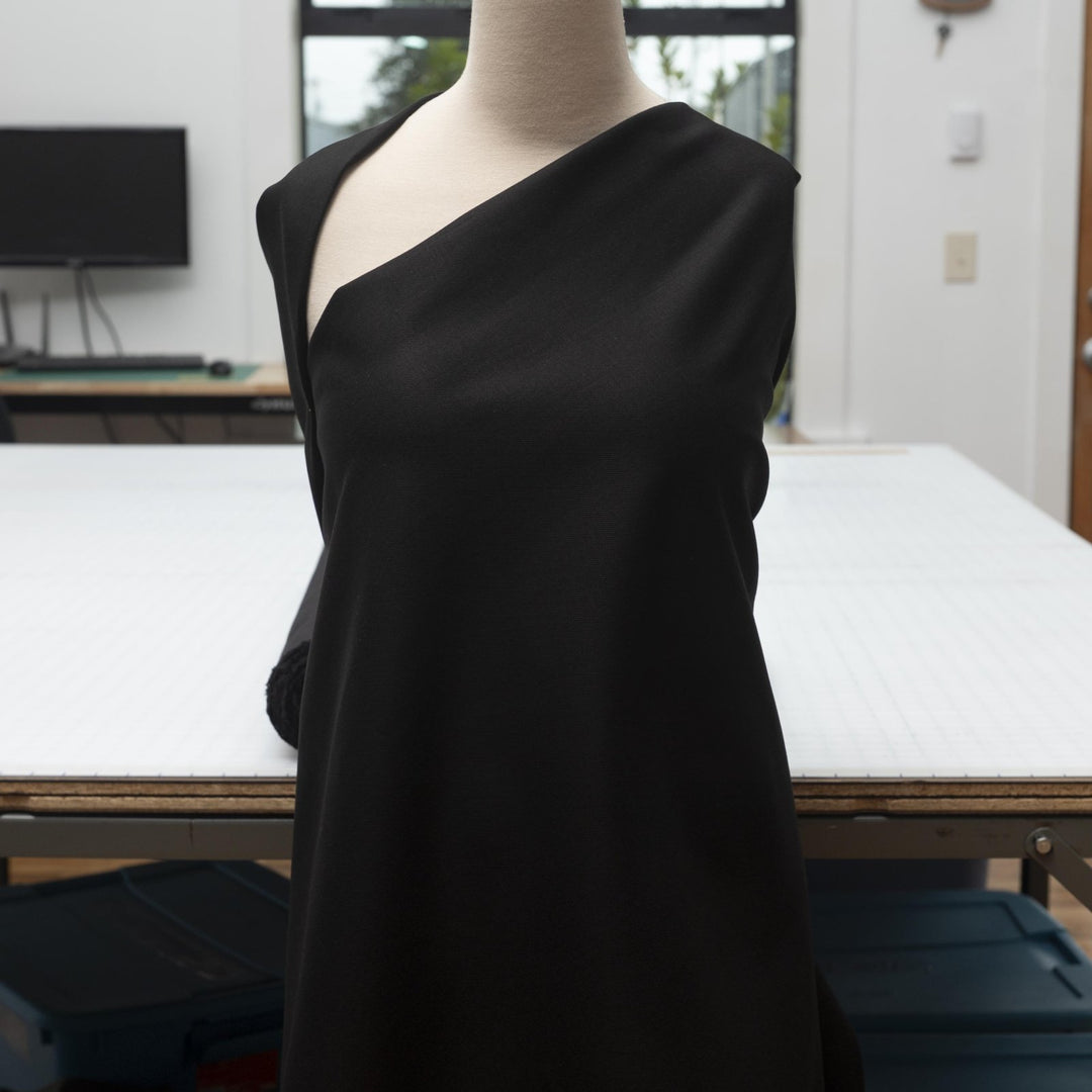 70-inch wide black denim fabric for durable apparel projects