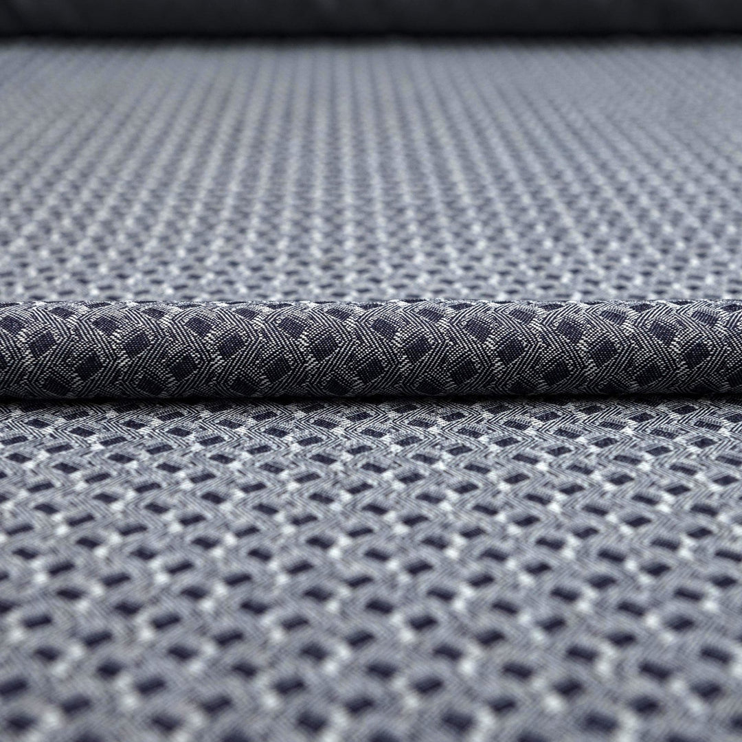 Geometric indigo denim fabric - 6.13 oz lightweight cotton - 58 inch width