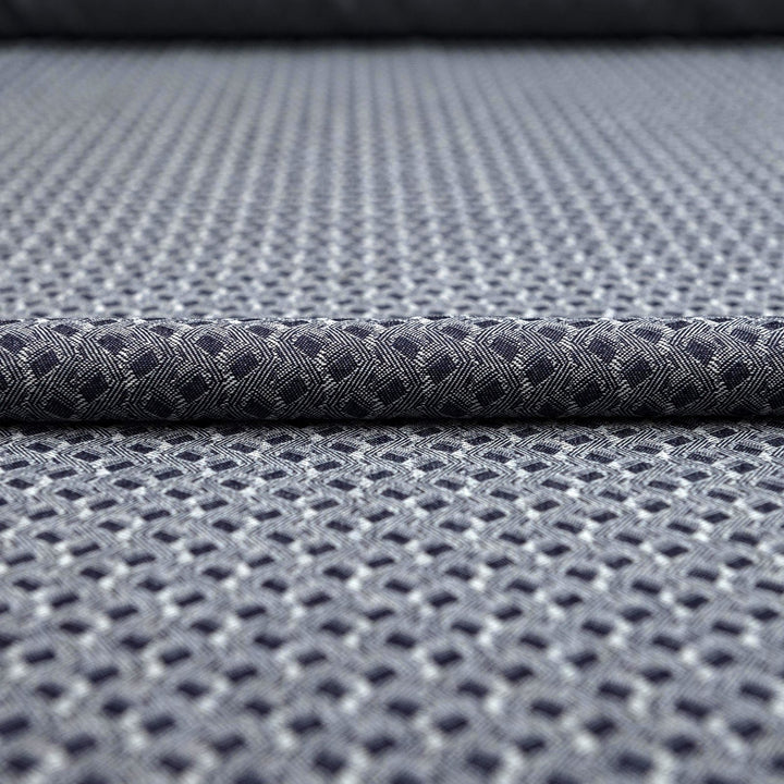 Geometric indigo denim fabric - 6.13 oz lightweight cotton - 58 inch width