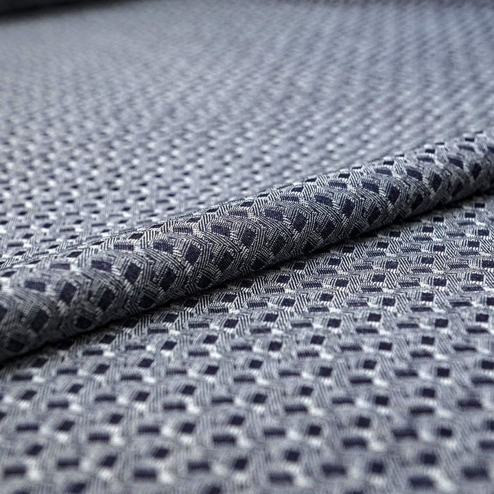 Geometric indigo denim fabric - 6.13 oz lightweight cotton - 58 inch width