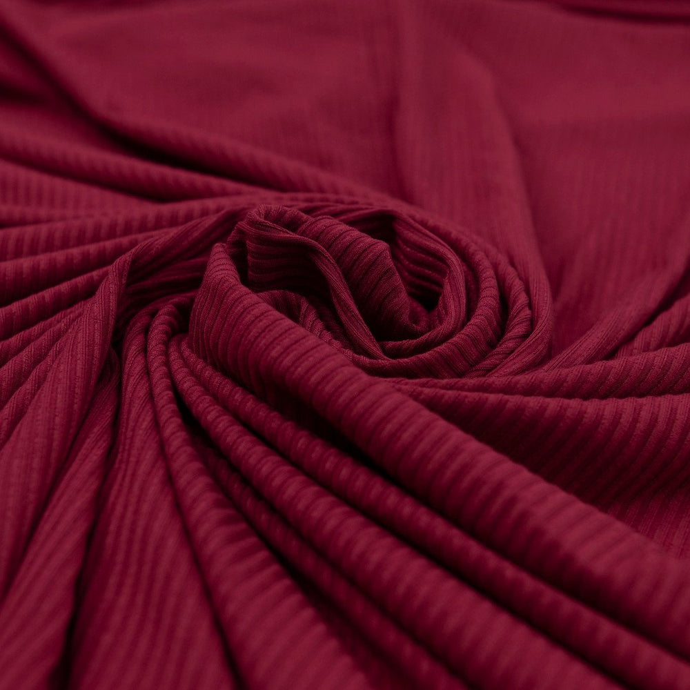 Rouge Bamboo Rib Knit - Stretchy Luxe Fabric for Athleisure Sewing