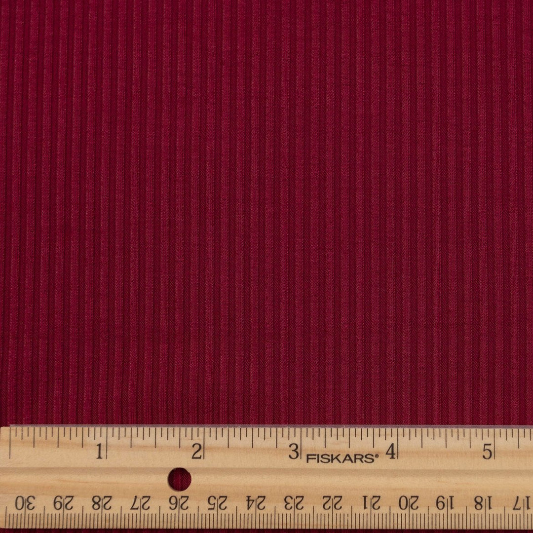 Rouge Bamboo Rib Knit - Stretchy Luxe Fabric for Athleisure Sewing