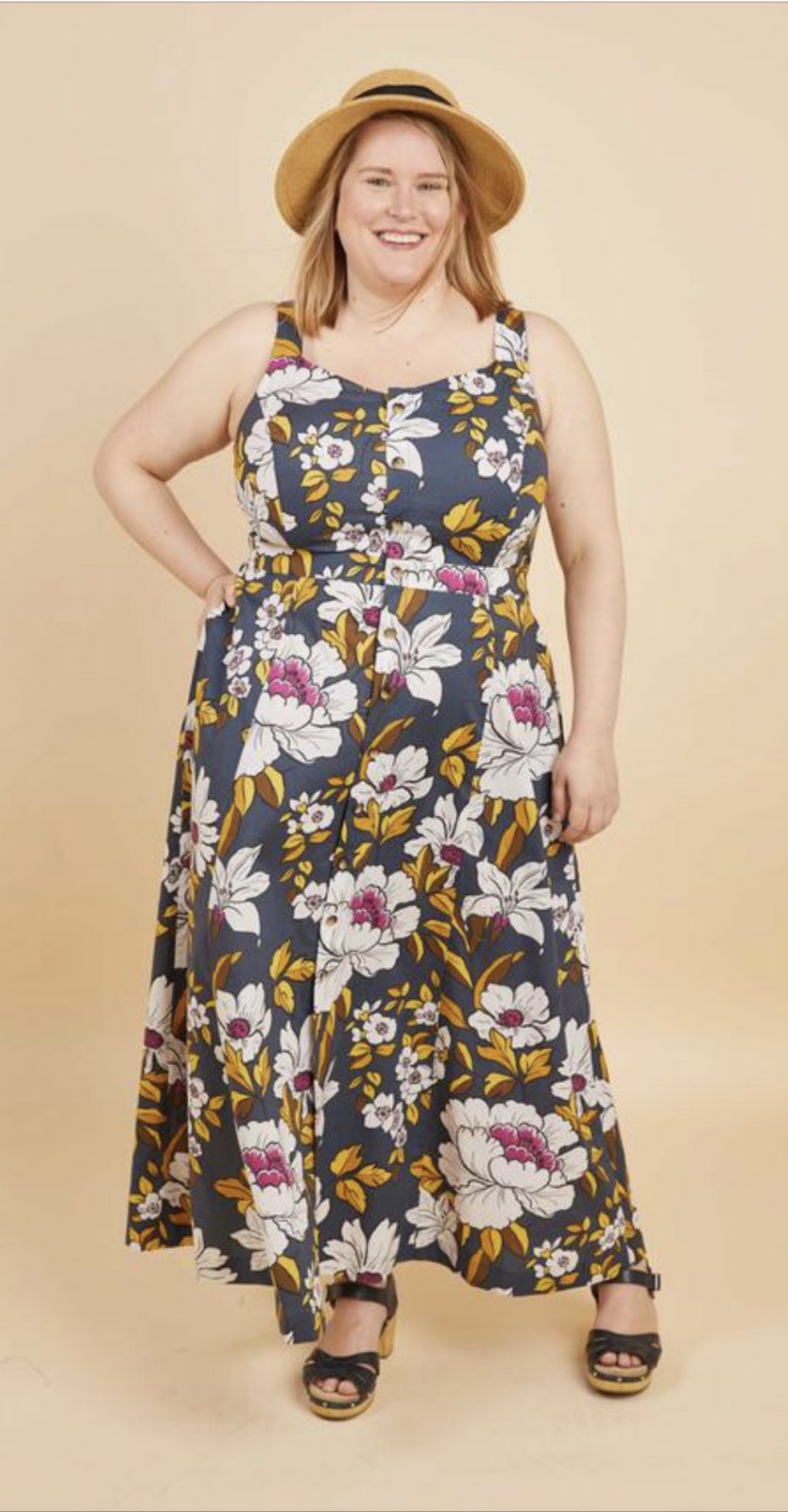 Cashmerette Holyoke Maxi Dress & Skirt Pattern – elastic waist maxi dress and full-length skirt sewing pattern