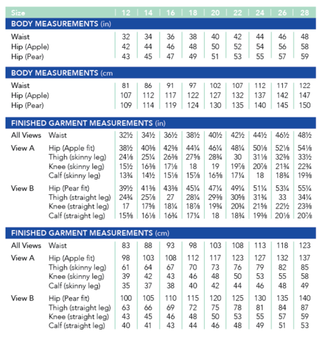Cashmerette Ames Jeans sewing pattern – 5-pocket denim jeans with high-rise waist and skinny or straight leg options.