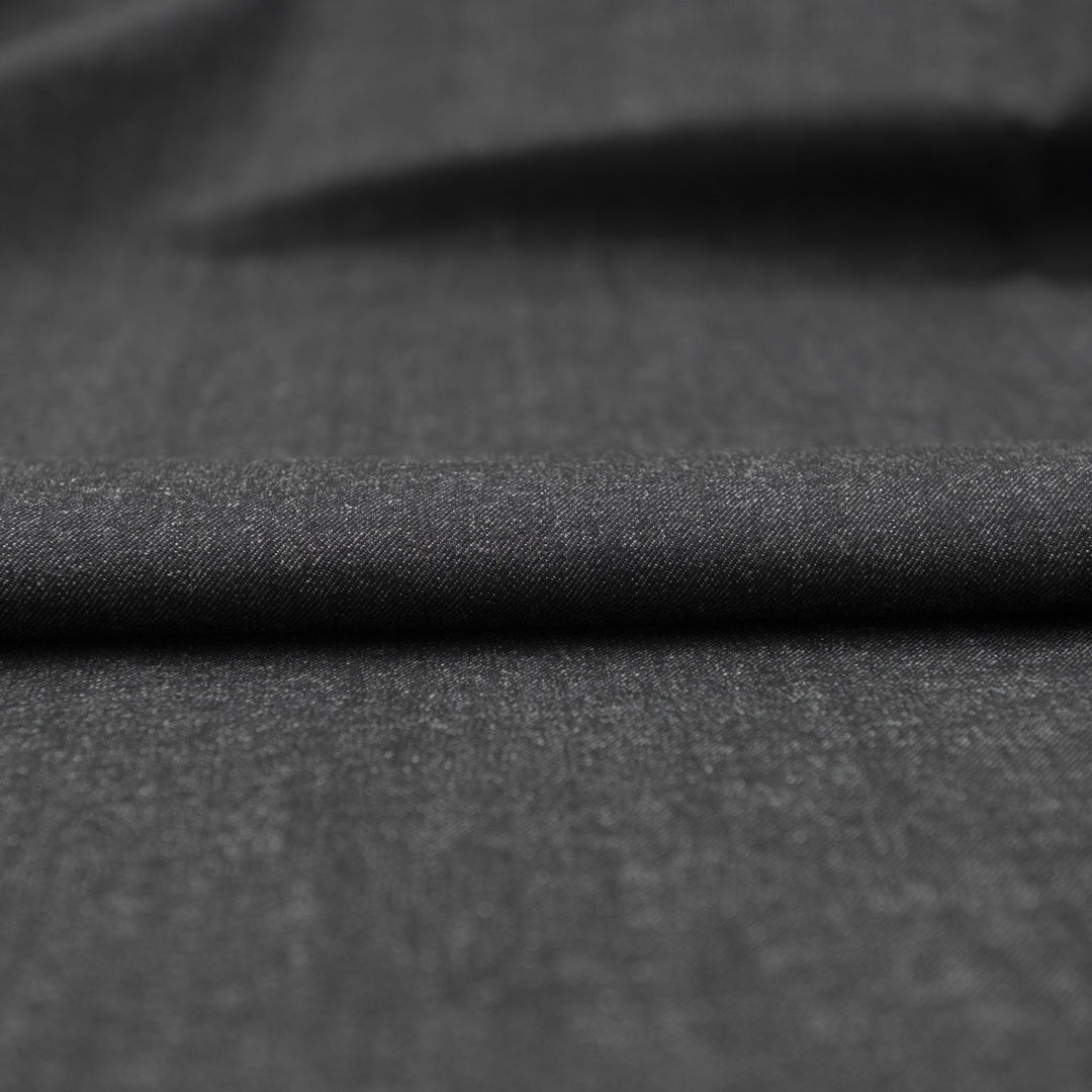 Heavyweight solid black denim fabric 100% cotton for jeans and jackets