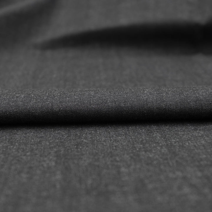 Heavyweight solid black denim fabric 100% cotton for jeans and jackets