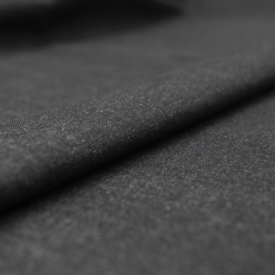 Heavyweight solid black denim fabric 100% cotton for jeans and jackets