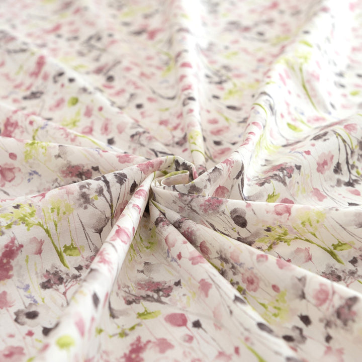 Japanese Cotton Watercolor Fuzzy Floral by Kokka – Soft, lightweight 100% cotton fabric for sewing blouses, dresses, and skirts.
