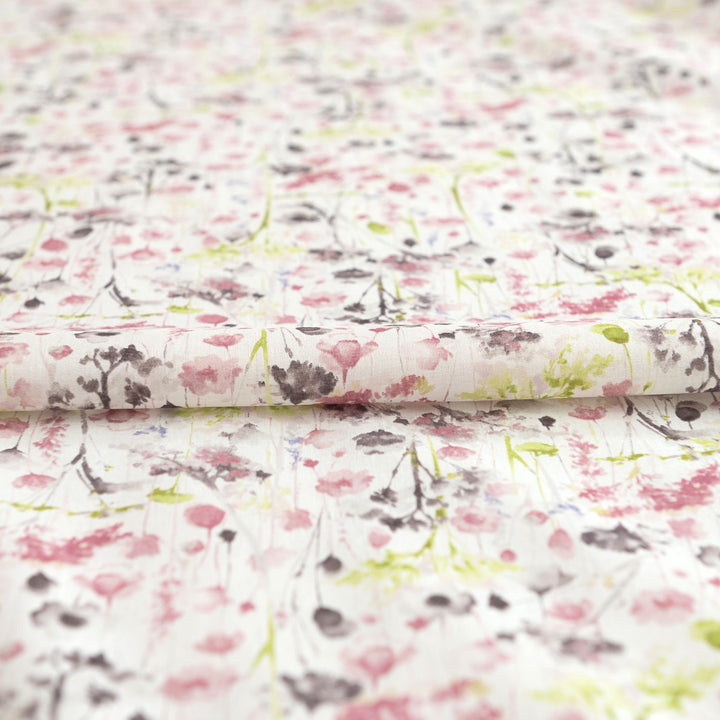 Japanese Cotton Watercolor Fuzzy Floral by Kokka – Soft, lightweight 100% cotton fabric for sewing blouses, dresses, and skirts.