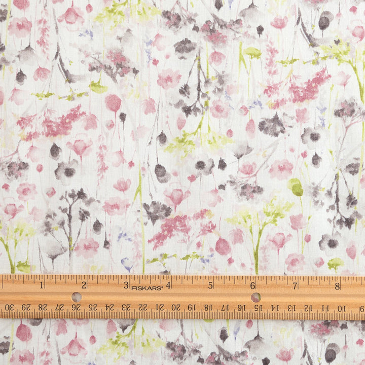 Japanese Cotton Watercolor Fuzzy Floral by Kokka – Soft, lightweight 100% cotton fabric for sewing blouses, dresses, and skirts.