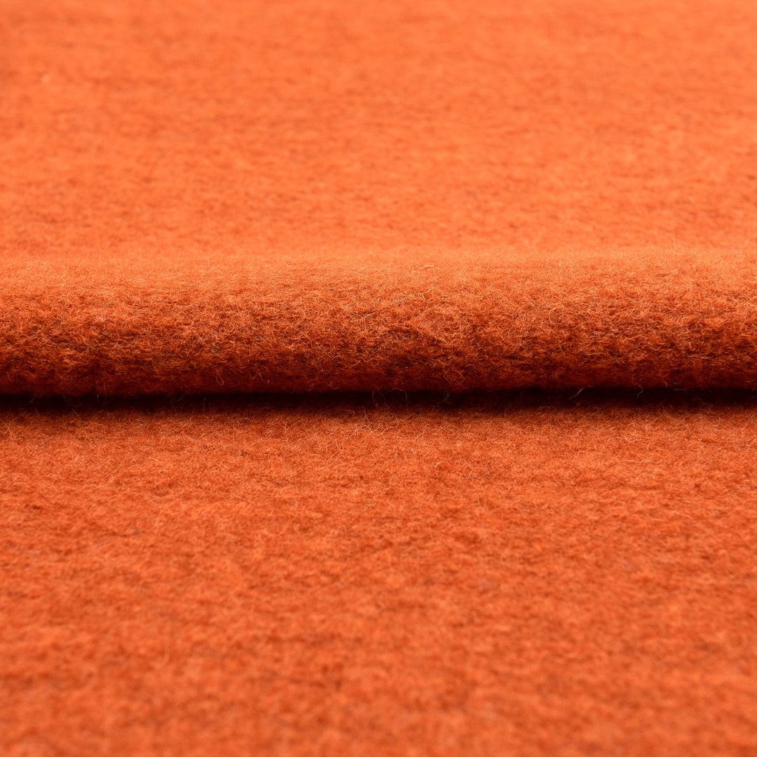 Boiled Wool Fabric in Chestnut - Italian Deadstock Wool Blend for Luxury Coats & Jackets