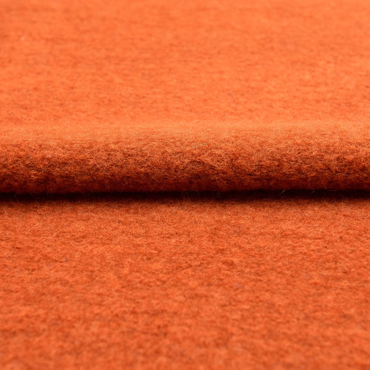 Boiled Wool Fabric in Chestnut - Italian Deadstock Wool Blend for Luxury Coats & Jackets