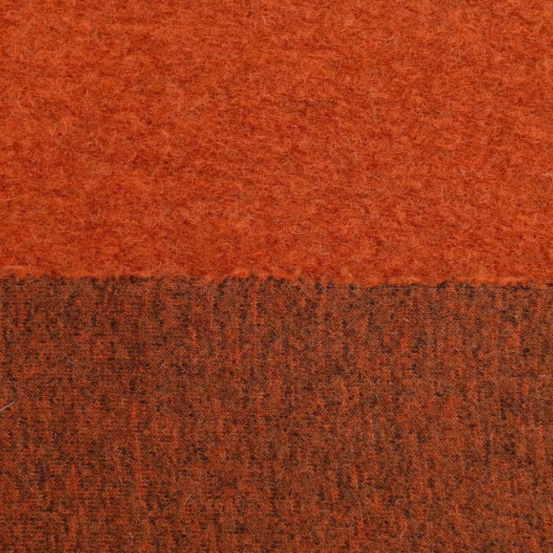 Boiled Wool Fabric in Chestnut - Italian Deadstock Wool Blend for Luxury Coats & Jackets