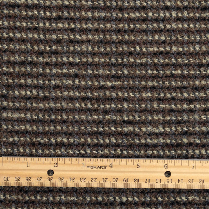Brown Wool Bouclé Fabric - Textured Deadstock Wool for Luxury Coats & Jackets
