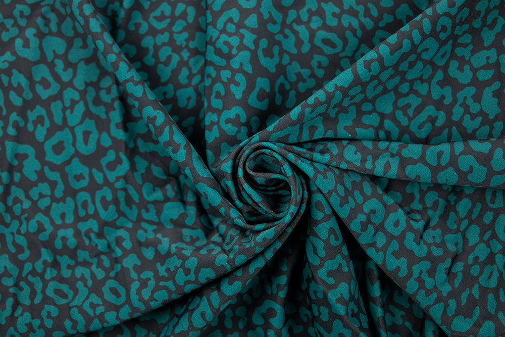 Nylon Spandex - Teal Leopard