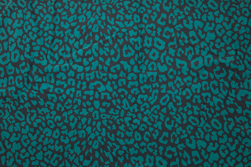 Nylon Spandex - Teal Leopard