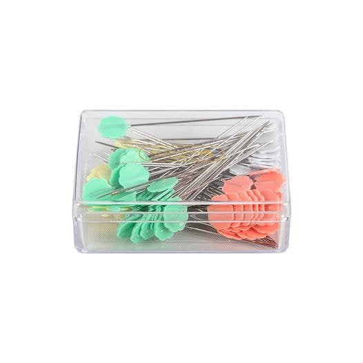 Clover Flower Head Pins - Box of 100 with Flat Heads for Machine Sewing & Quilting