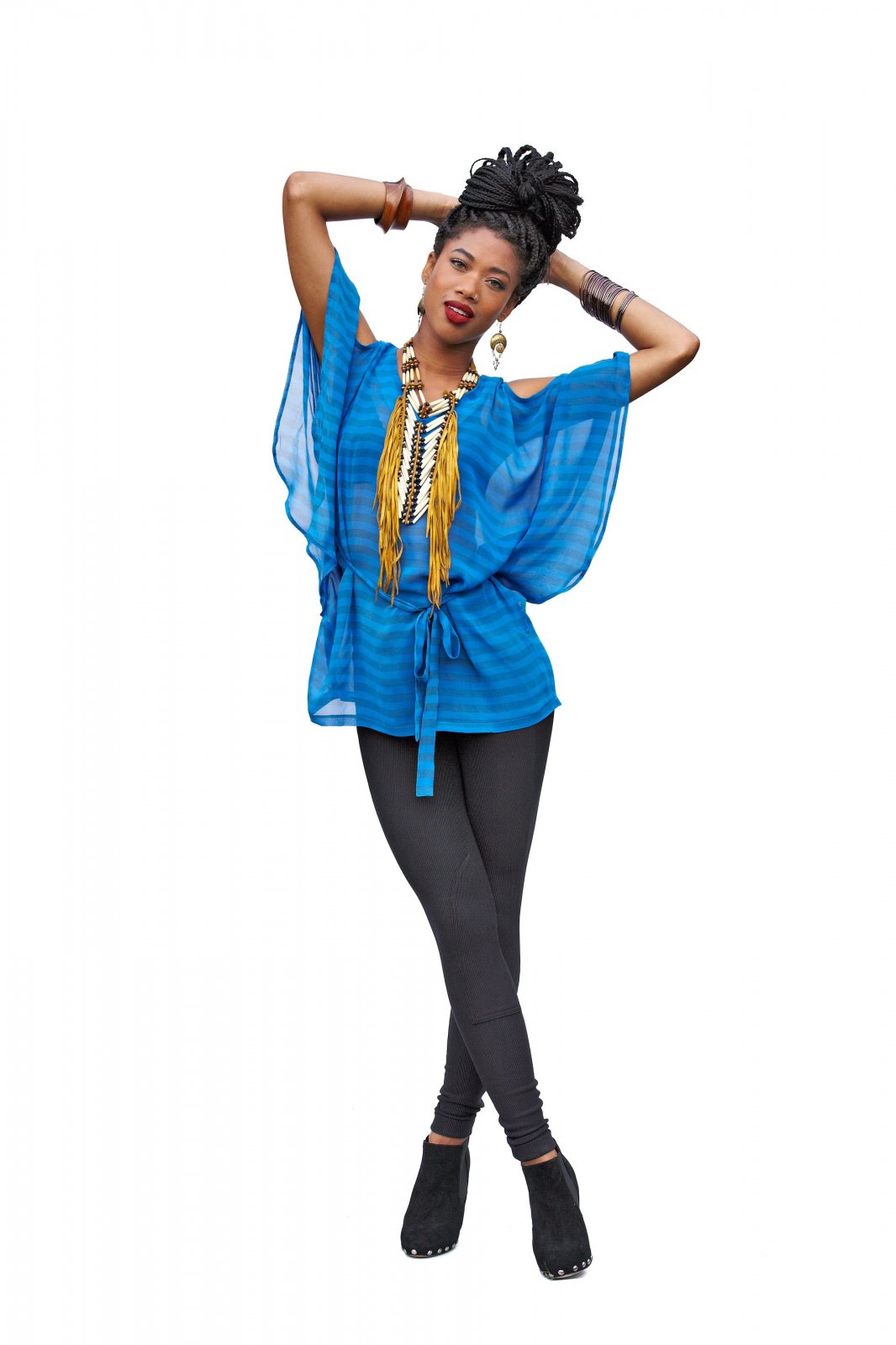 Victory Patterns Satsuki slip-on dress with full sleeves, flounce front, sash waist, and optional peek-a-boo shoulders