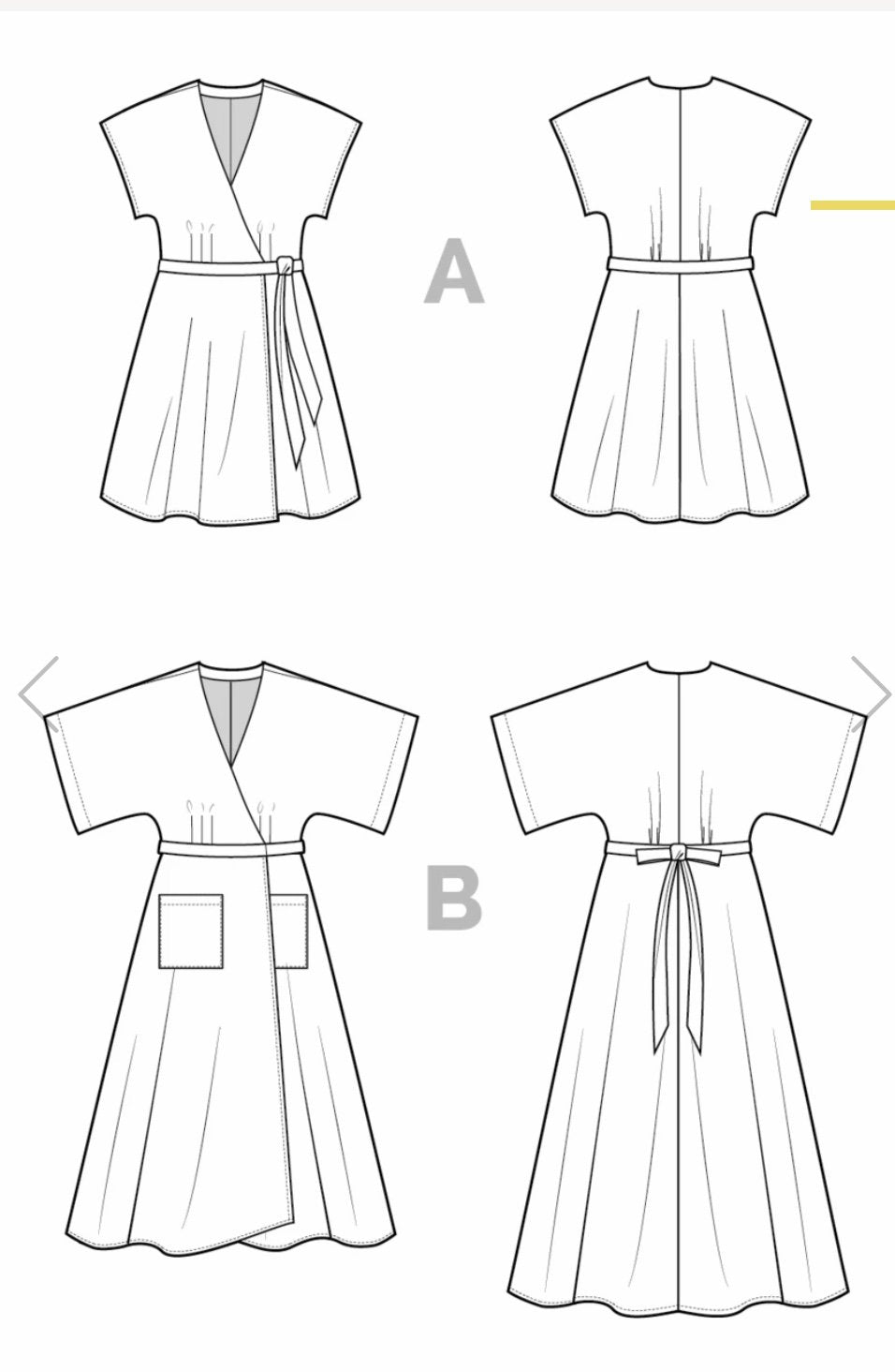 Closet Core Elodie Wrap Dress sewing pattern – romantic women’s wrap dress with sleeve and skirt variations