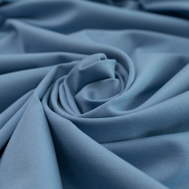 Sky Blue Ponte Knit - Smooth Rayon Blend Fabric for Tailoring