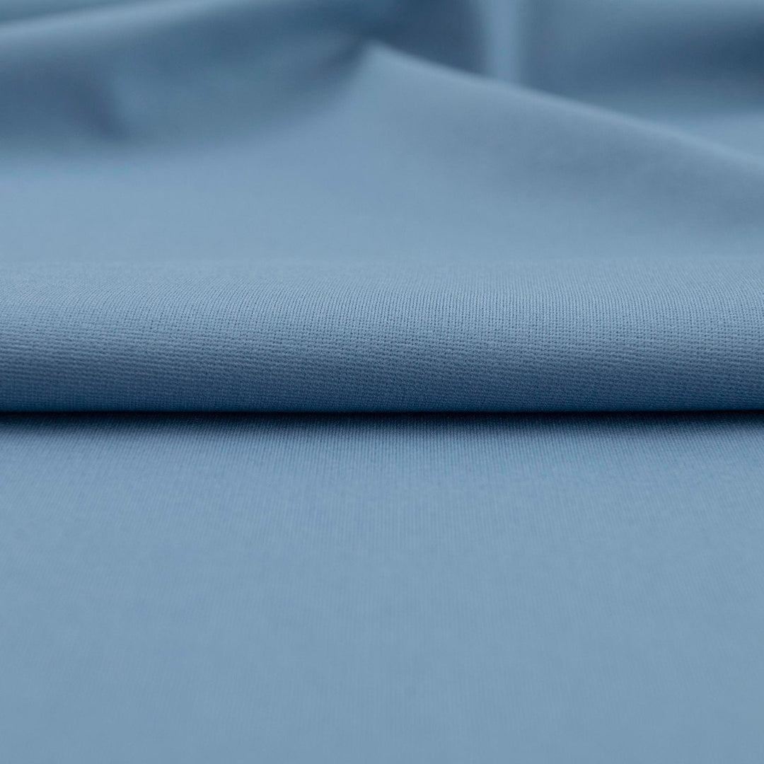 Sky Blue Ponte Knit - Smooth Rayon Blend Fabric for Tailoring