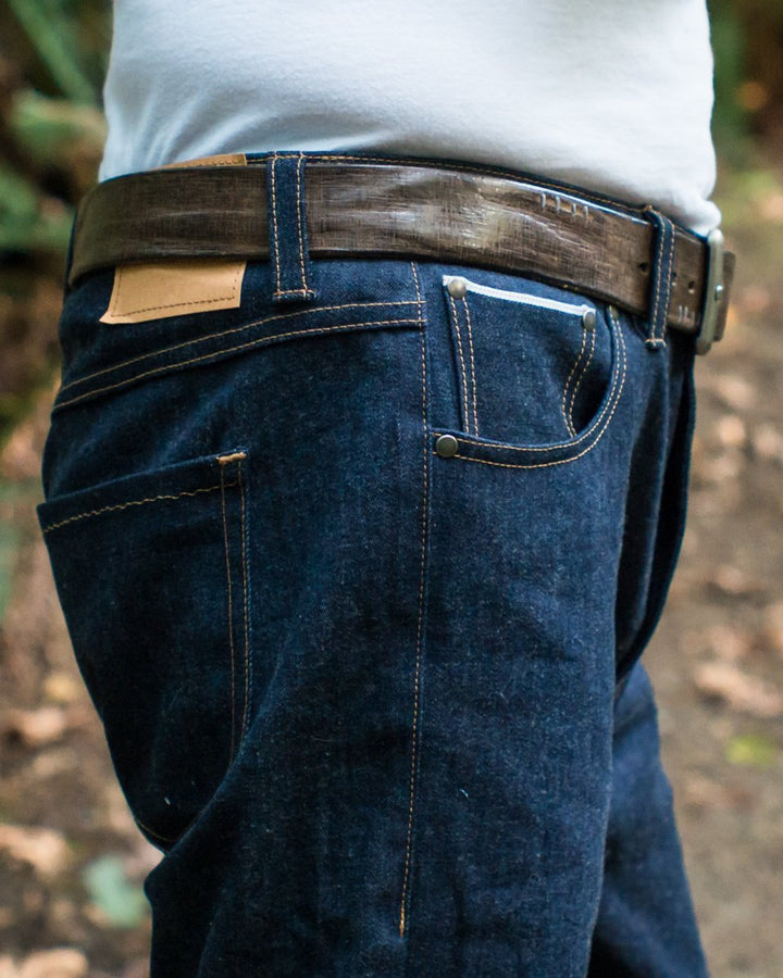 Thread Theory Fulford Jeans sewing pattern classic straight-leg denim jeans with high-rise waistband and durable construction